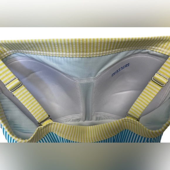 Lands' End Blue and Red Striped Swim Top-NWOT - Picture 5 of 6